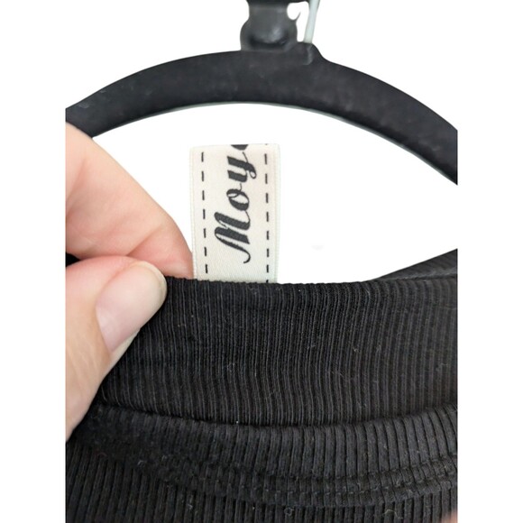 Maternity Black Sleeveless Midi Dress Ruched Tie Sides Medium - Picture 3 of 4